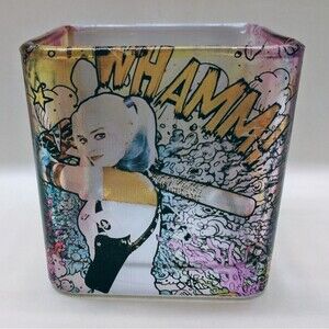 HANDMADE Harley Quinn Glass Votive Vase